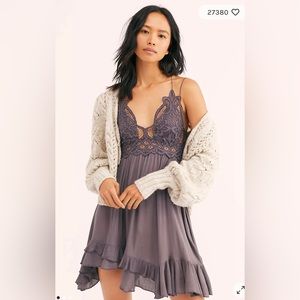 FREE PEOPLE FP One Adella Slip Dress Charcoal - Size M